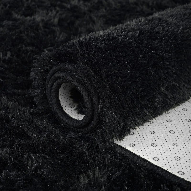 ISEAU Rugs for Living Room Fluffy Area Rug Carpets Soft Shaggy 6x9 Feet Rugs for Bedroom, Fuzzy and Comfy Shag Large Rug for Teen's Dorm Boys Kids Nursery Room Decor, Black - Image 5